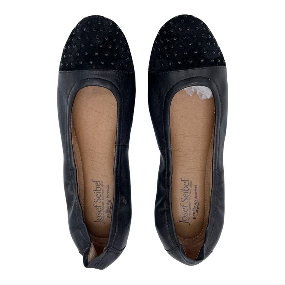 Josef Seibel Pippa Studded Leather Ballet Flat - Black - 37